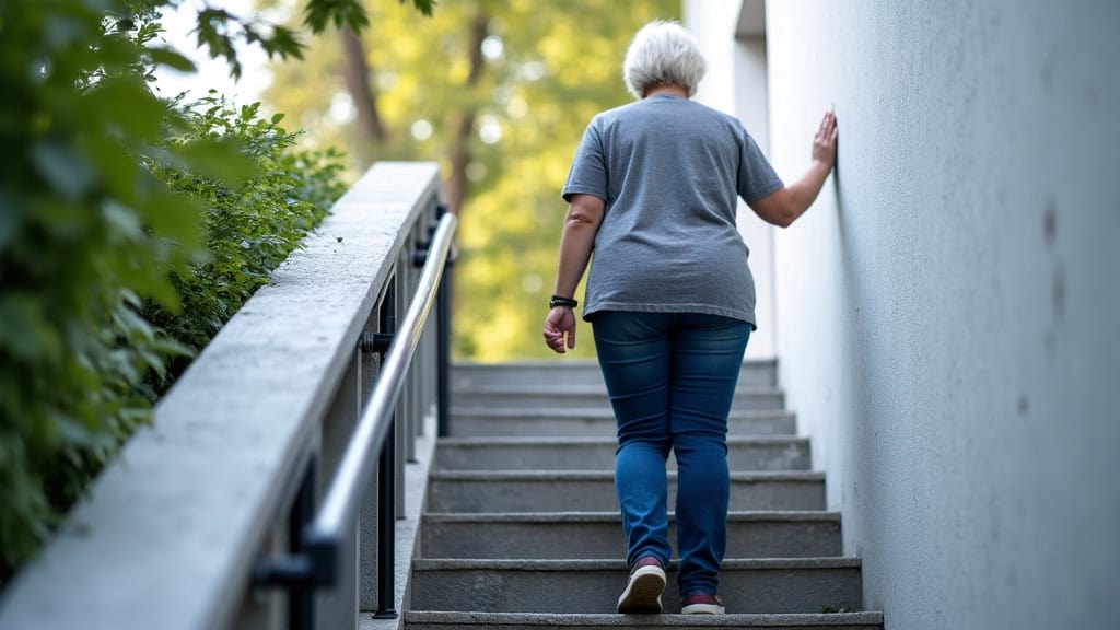 Personne âgée utilisant un monte-escalier en toute autonomie à Sainte-Hélène-sur-Isère