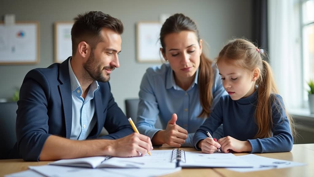 Personne en train de remplir un dossier de demande d’aides financières pour un monte-escalier à Neuf-Berquin