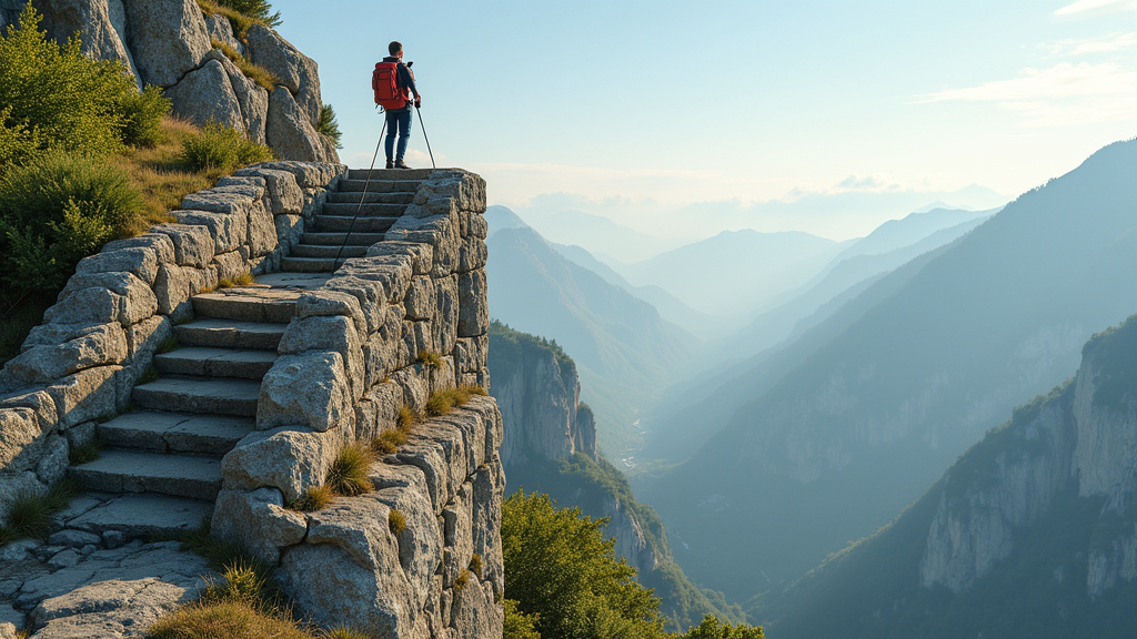 Personne testant un monte-escalier à La Brède lors d