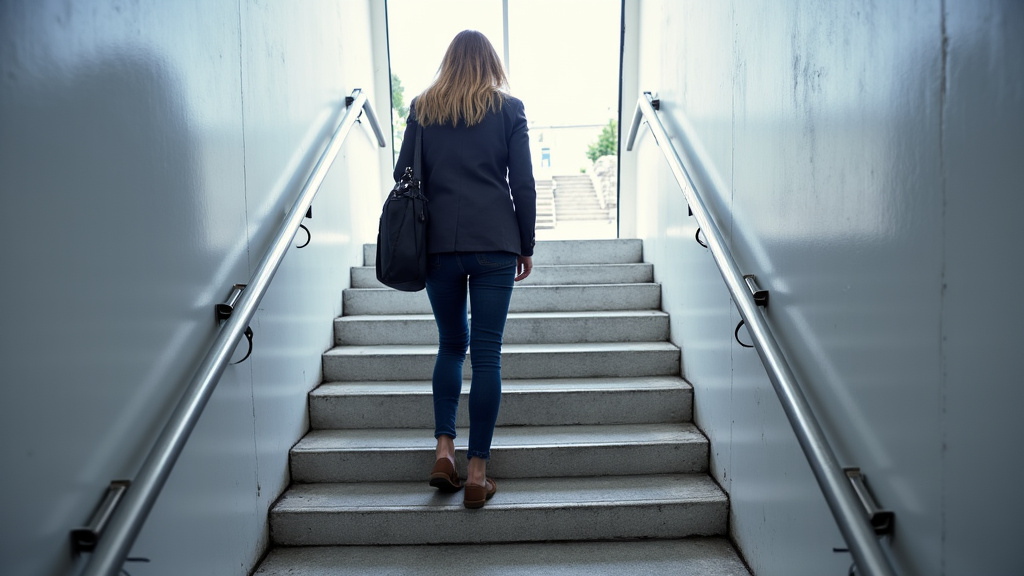 Personne utilisant un monte-escalier à Lescar