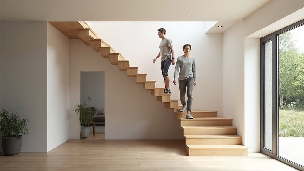 Personne utilisant un monte-escalier assis-debout dans une maison à Nibelle