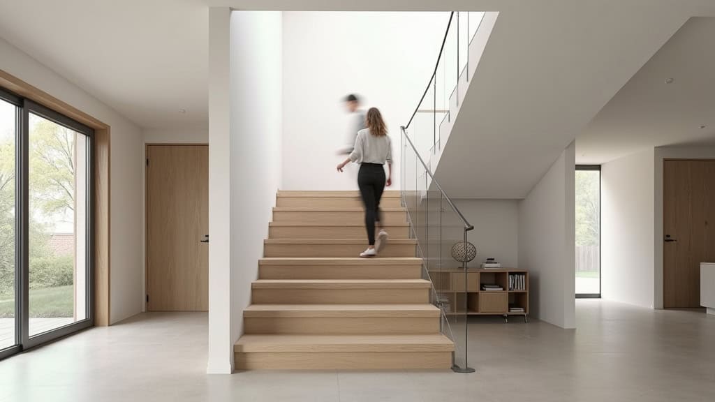 Personne utilisant un monte-escalier dans une maison à Louviers