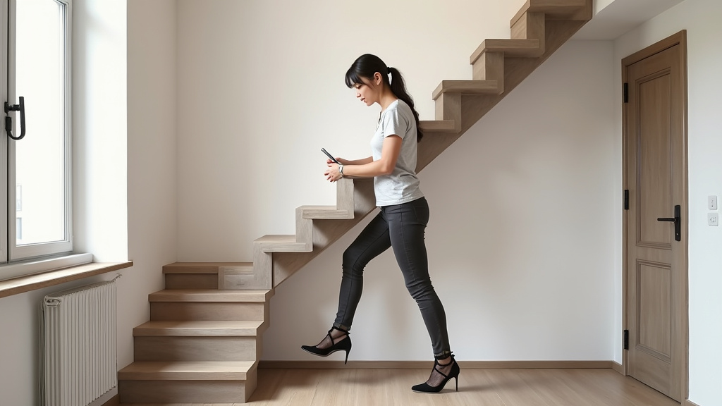 Personne utilisant un siège monte-escalier dans une maison à Montchanin