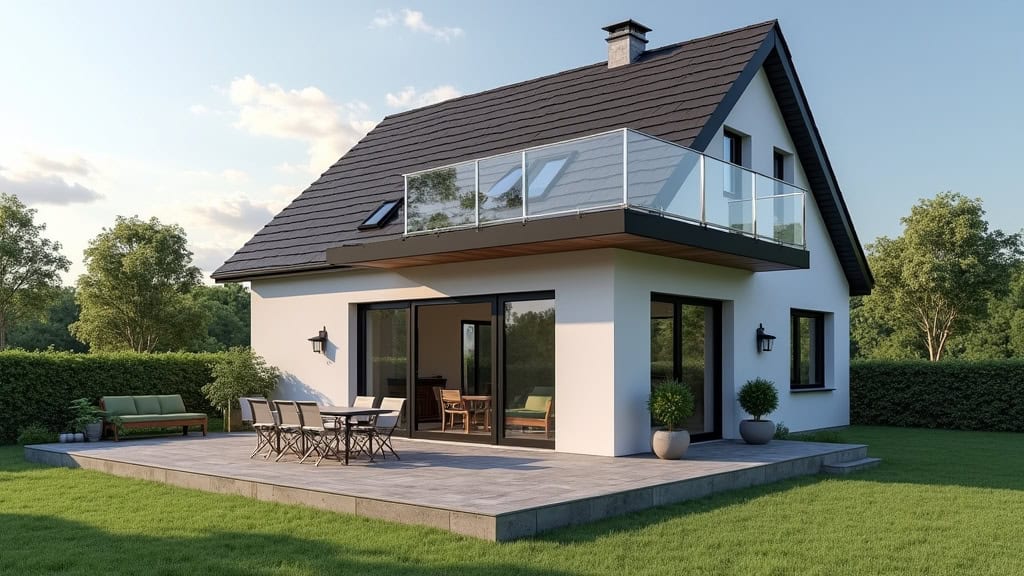 Plateforme élévatrice installée à l’extérieur d’une maison à La Grande-Paroisse