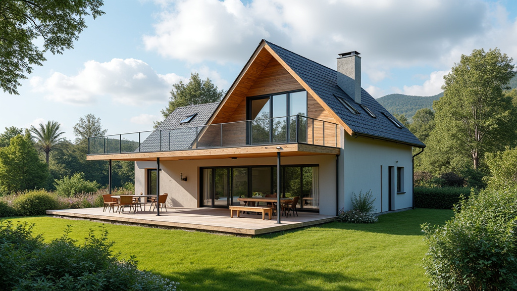 Plateforme élévatrice installée à l’extérieur d’une maison en milieu rural