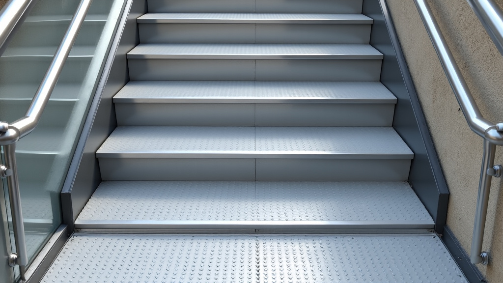 Plateforme élévatrice installée dans un escalier extérieur de Barjac, permettant l’accès en fauteuil roulant