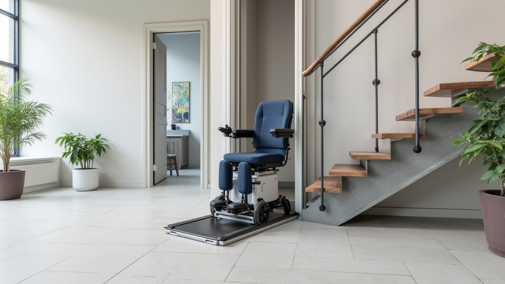 Plateforme élévatrice installée pour un fauteuil roulant à Caumont