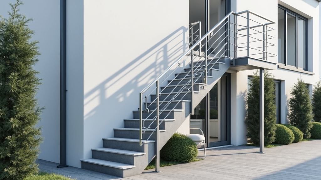 Plateforme élévatrice montant sur un escalier extérieur à Ascain