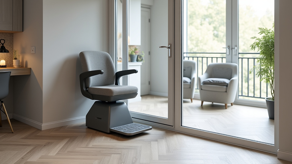 Plateforme élévatrice pour fauteuil roulant installée dans un immeuble à Annecy