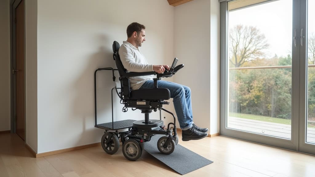 Plateforme élévatrice pour fauteuil roulant installée dans une maison à Aire-sur-la-Lys