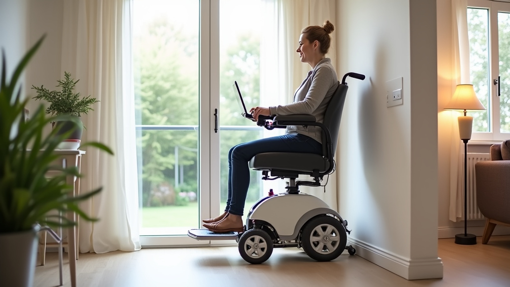 Plateforme élévatrice pour fauteuil roulant installée dans une résidence à Florensac