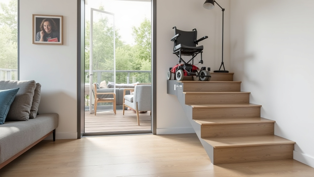 Plateforme monte-escalier pour fauteuil roulant installée dans une maison à Rupt-sur-Moselle