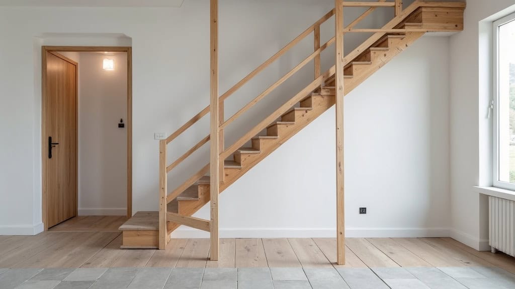 Préparation de l’installation d’un monte-escalier tournant dans une maison à Léojac