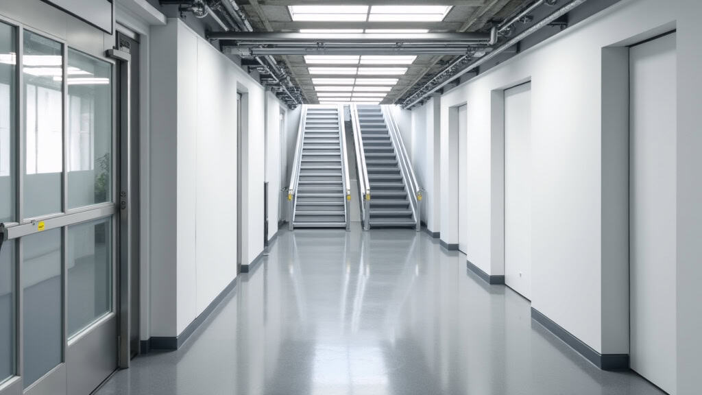Présentation des équipements monte-escalier dans un showroom à Bessèges