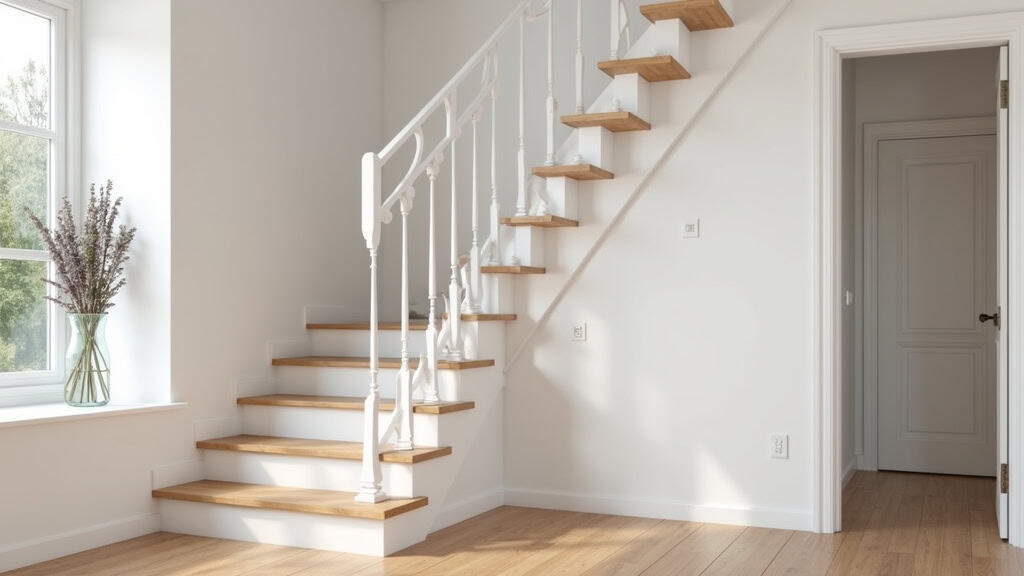 Prise de mesure pour un monte-escalier tournant dans une maison à Les Fourgs