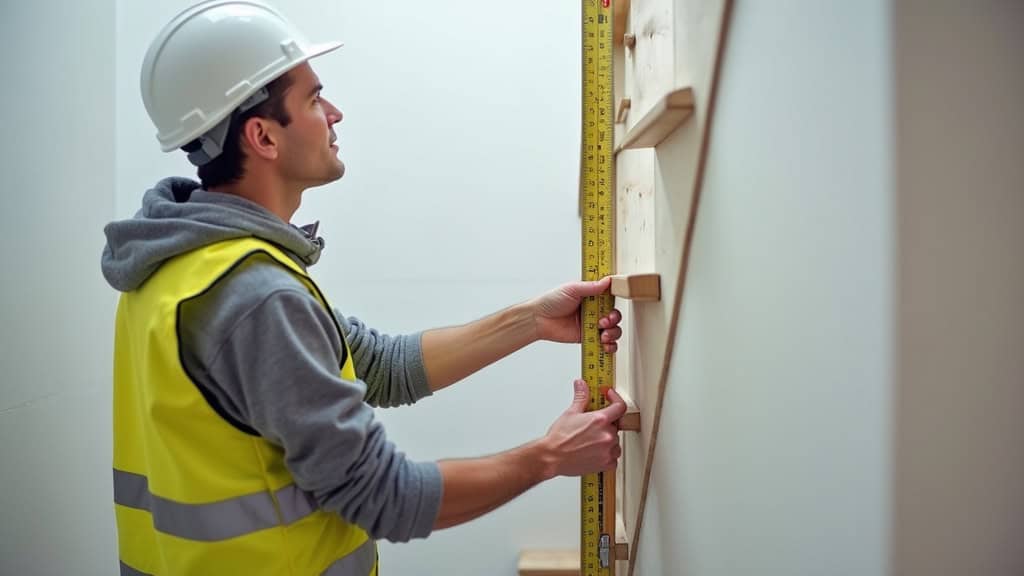 Professionnel en train de mesurer un escalier pour l