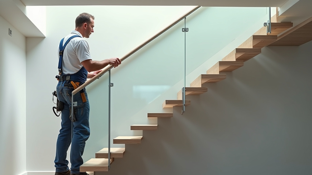 Professionnel mesurant un escalier en colimaçon pour l