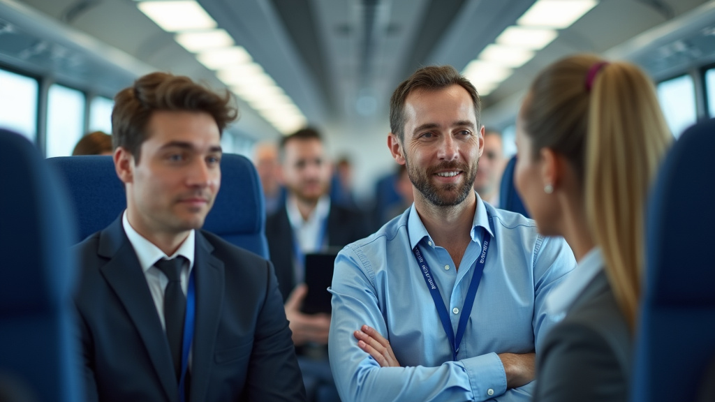 Professionnels en train d