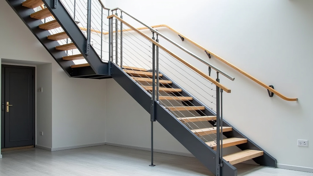 Rail de monte-escalier tournant en cours d’installation à La Mézière