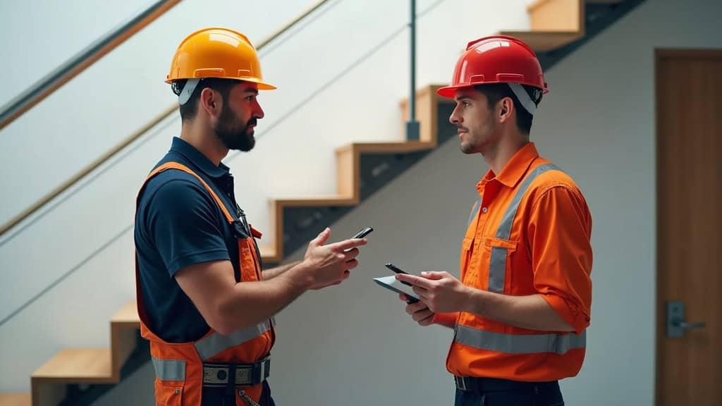 Rencontre entre un technicien et un client à Mainvilliers pour un devis de monte-escalier