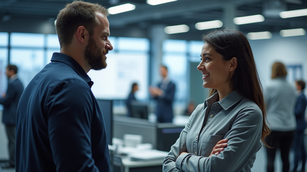 Rencontre entre un technicien et un client pour l