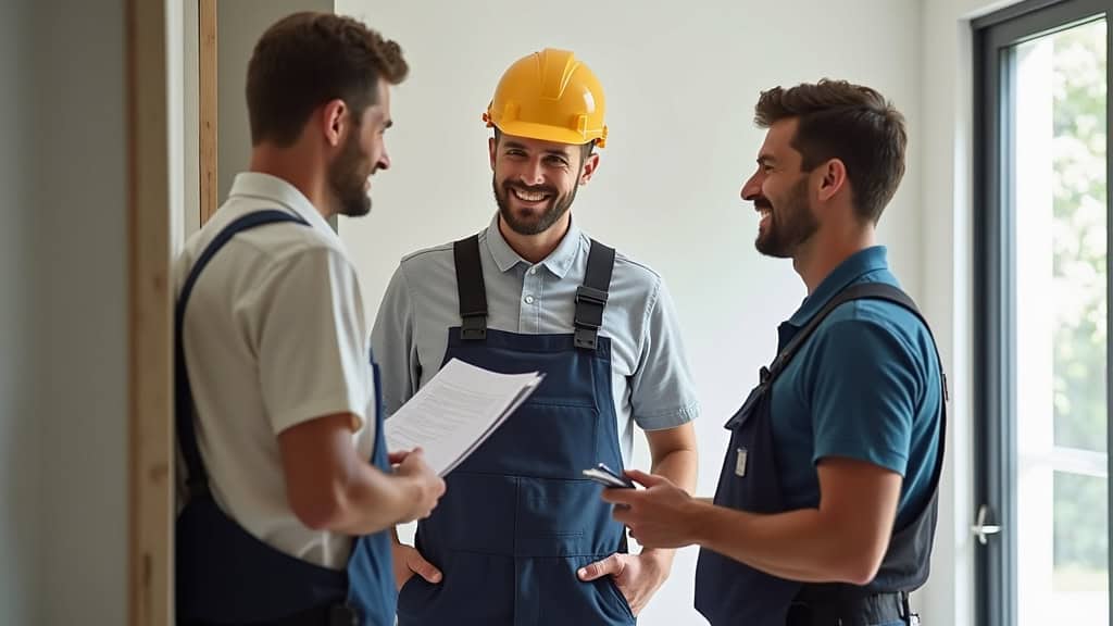 Rencontre entre un technicien et un client pour un devis de monte-escalier à Petit-Couronne