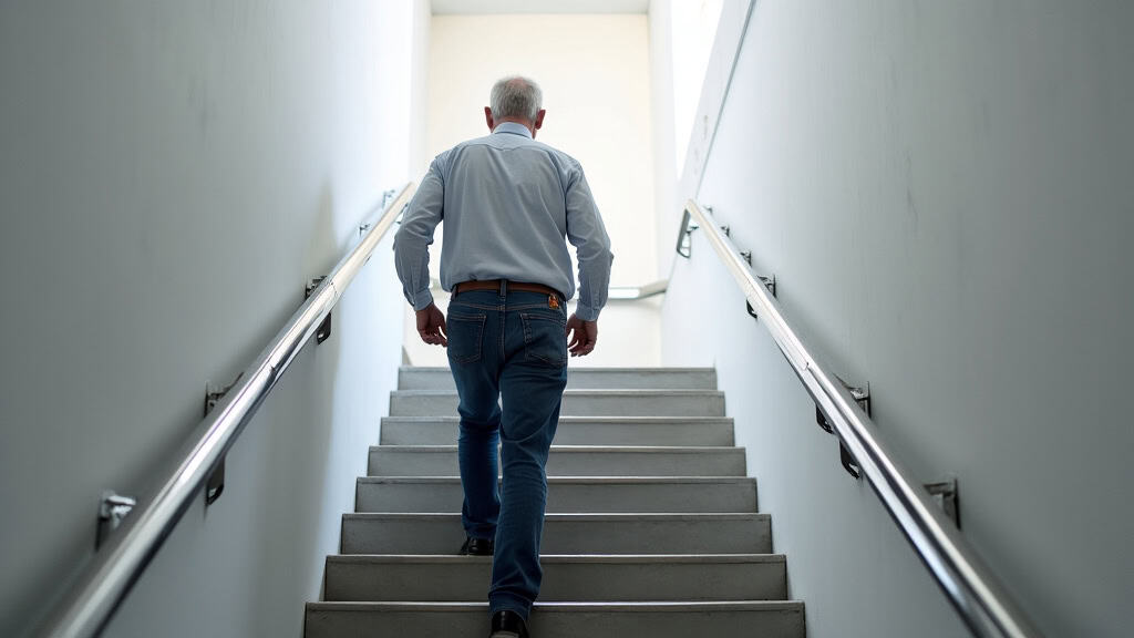 Résident utilisant son monte-escalier à Vincey