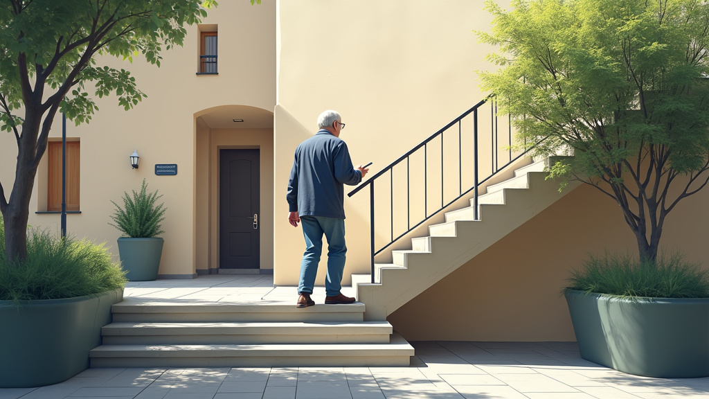 Senior utilisant son monte-escalier à La Capelle