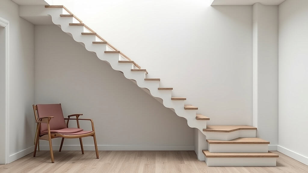 Siège de monte-escalier replié pour laisser l’espace libre dans l’escalier