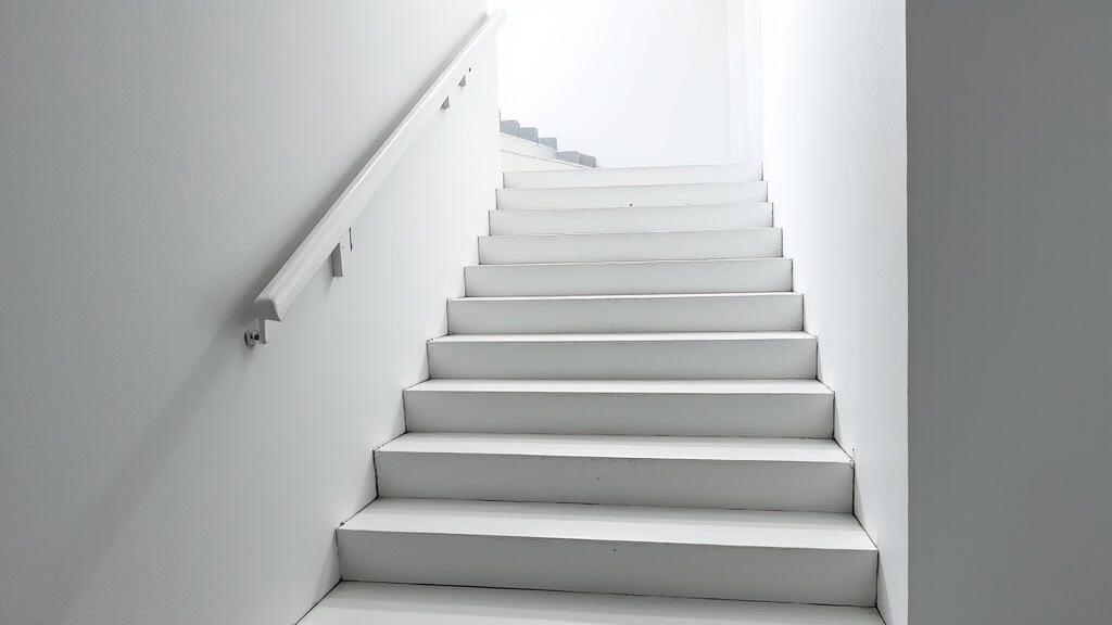Siège du monte-escalier replié contre le mur pour ne pas gêner le passage dans un couloir à Baugy