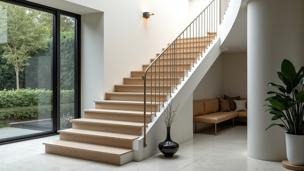 Siège d’un monte-escalier tournant en position pivotante à Fleuré