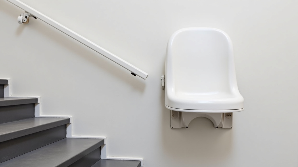 Siège monte-escalier installé dans un escalier intérieur à Saint-Galmier