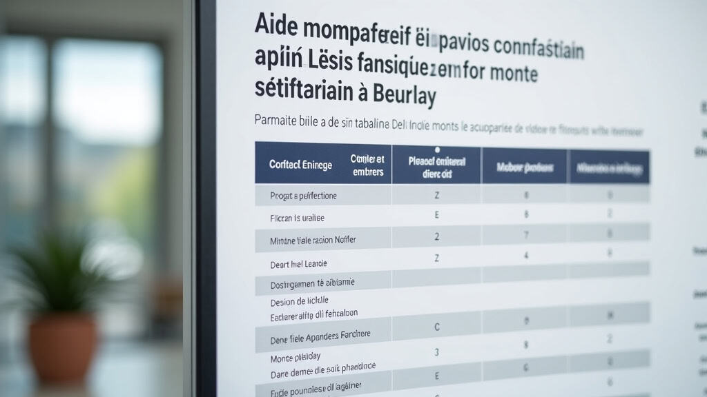 Tableau comparatif des aides financières pour monte-escalier à Beurlay