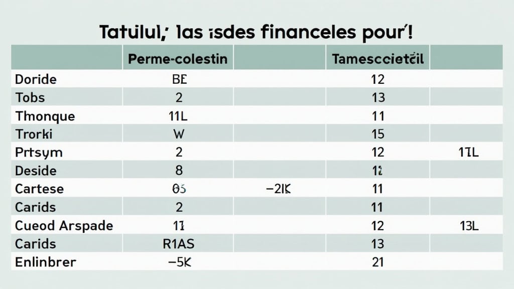 Tableau des aides financières pour l