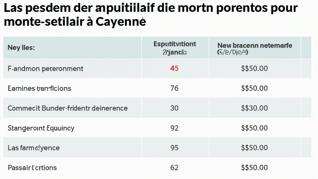 Tableau récapitulatif des aides financières pour monte-escalier à Cayenne