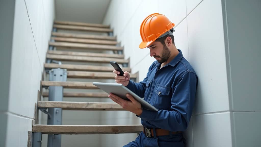 Technicien certifié en train d’installer un monte-escalier à Exideuil-sur-Vienne