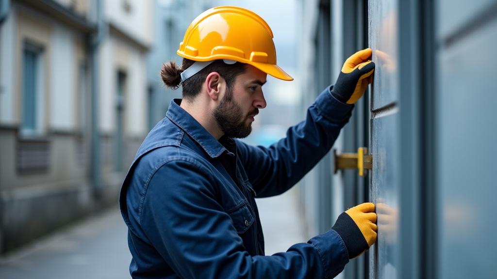 Technicien de Ain Access Services en train de procéder à l’entretien d’un monte-escalier à Vonnas