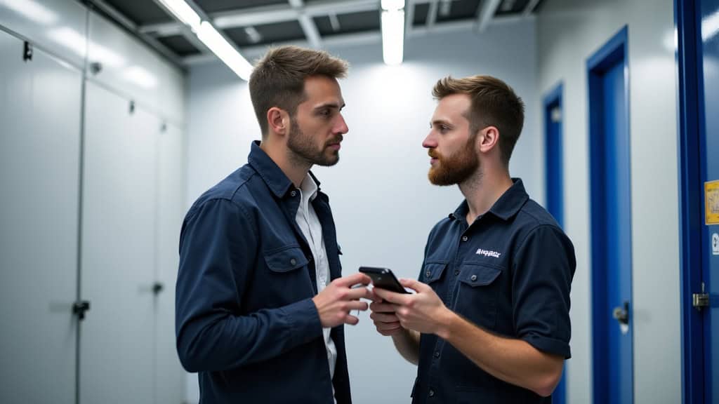 Technicien discutant avec un client à Toury avant installation