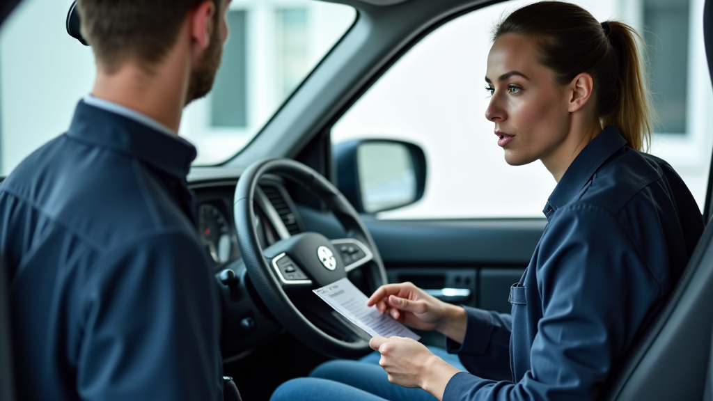 Technicien discutant avec un client lors d