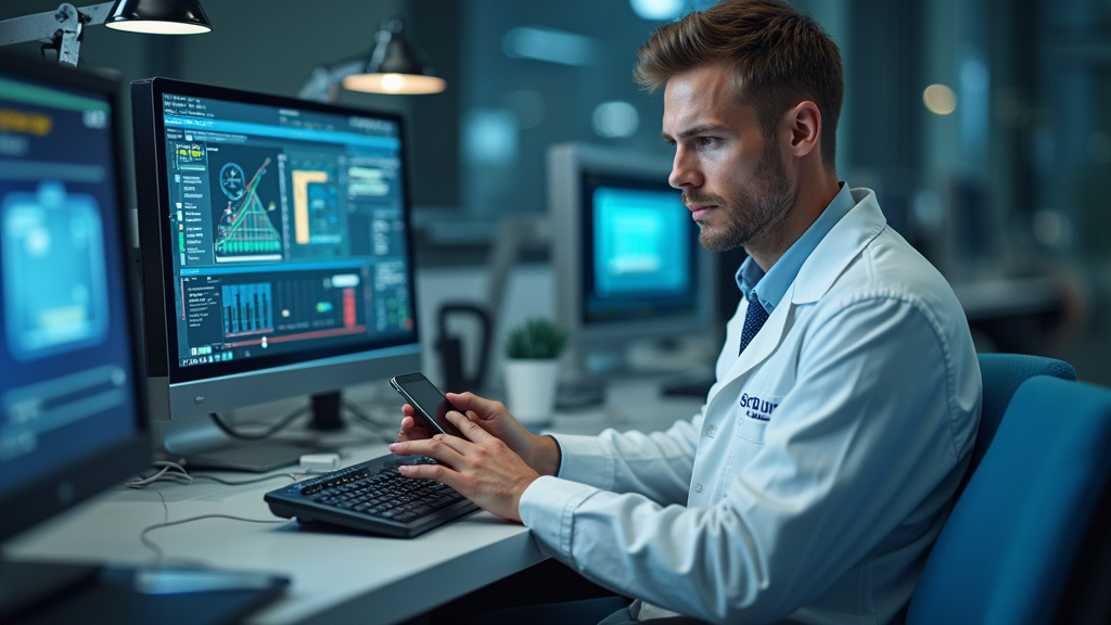 Technicien effectuant l