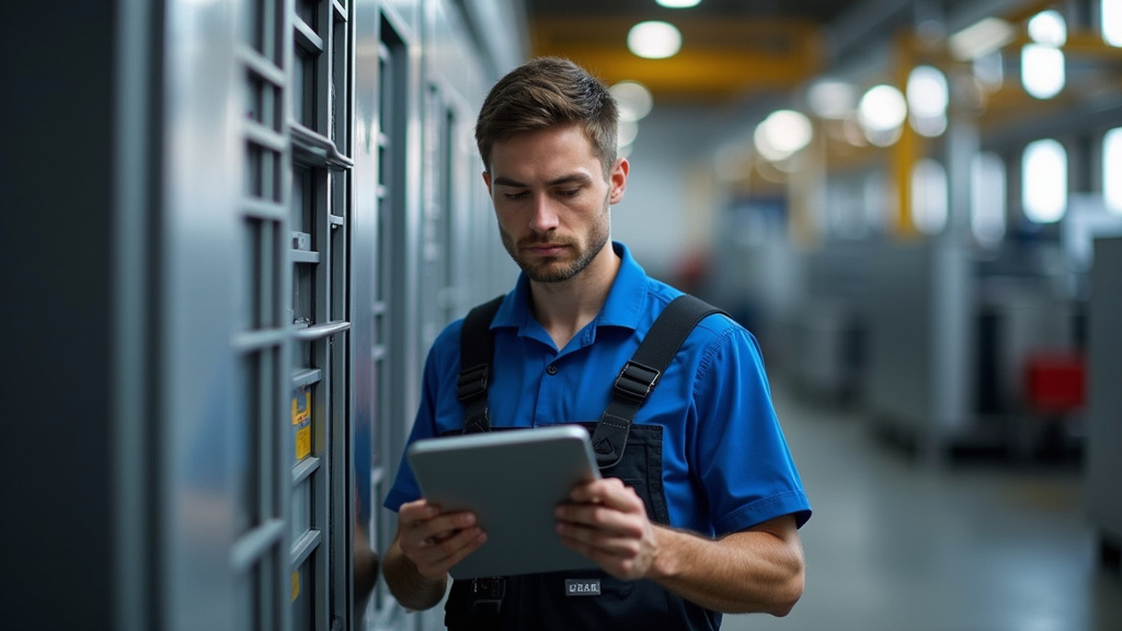 Technicien effectuant la maintenance d