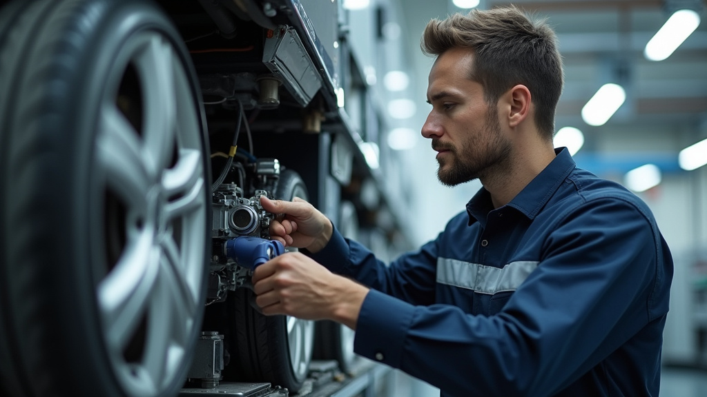Technicien effectuant la maintenance d