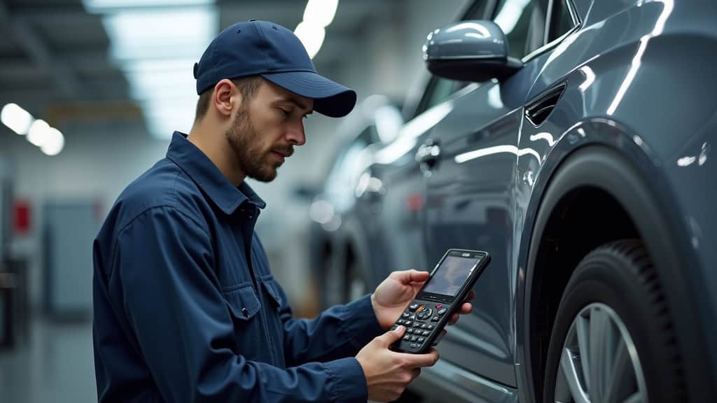 Technicien effectuant la maintenance d