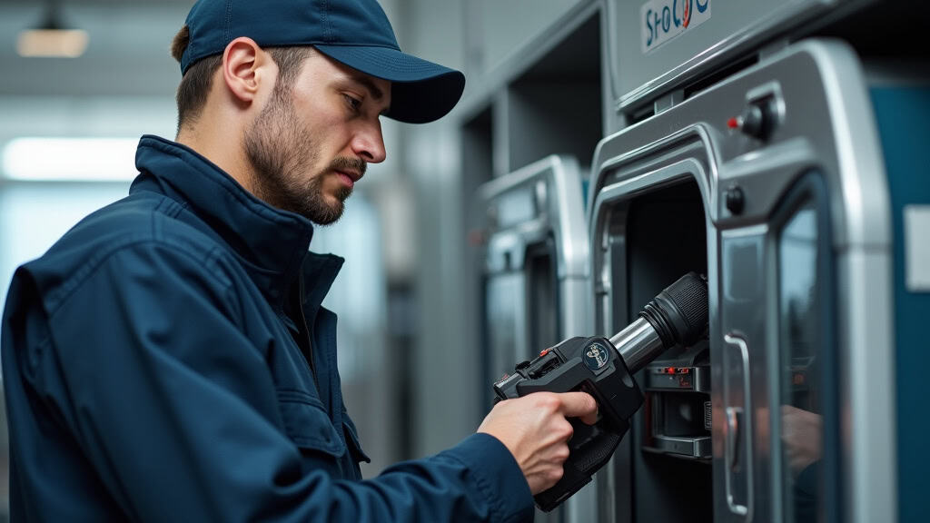 Technicien effectuant la maintenance d