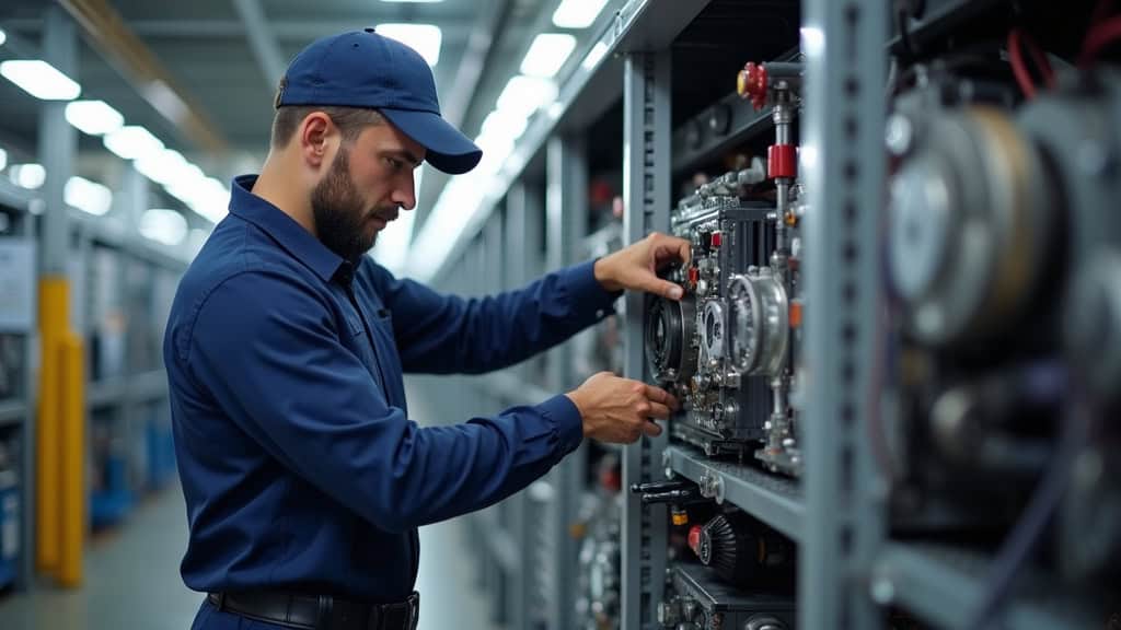 Technicien effectuant la maintenance d