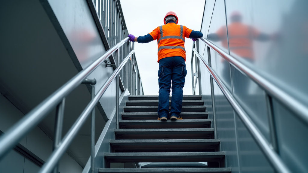 Technicien effectuant une maintenance annuelle sur un monte-escalier à Bonneval