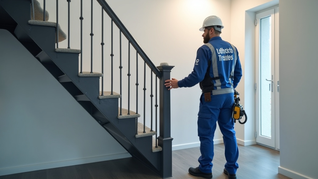 Technicien effectuant une maintenance sur un monte escalier à Grigny