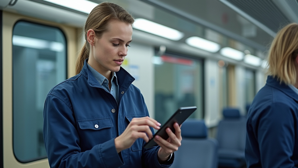 Technicien en train d