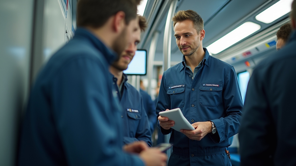 Technicien en train d