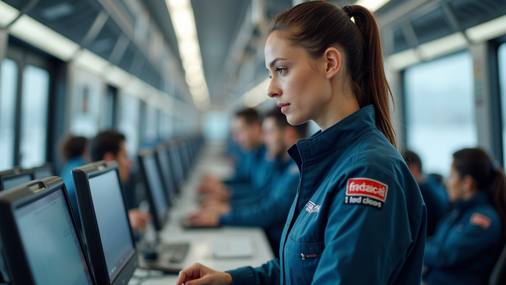 Technicien en train d